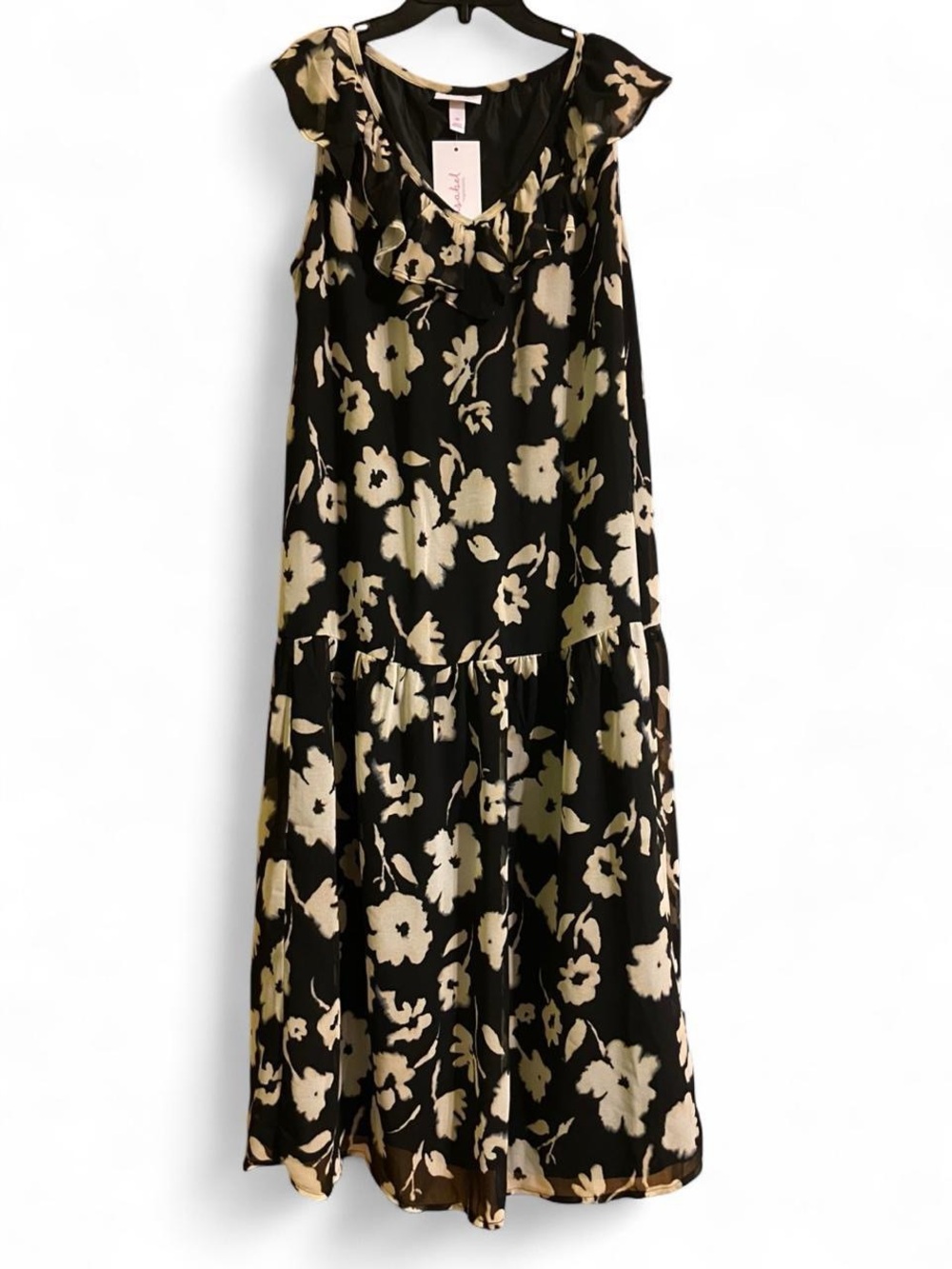Ingrid & Isabel Black Maxi Dress with Cream Floral Print